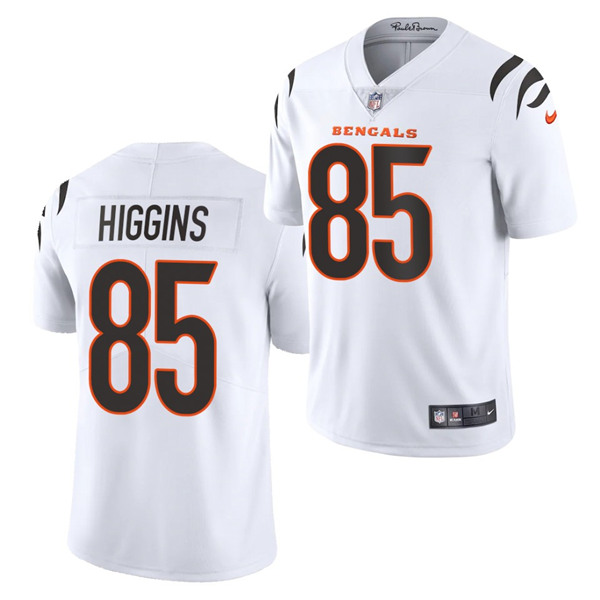 Women's Cincinnati Bengals #85 Tee Higgins 2021 White NFL Vapor Limited Stitched Jersey(Run Small) Women's Cincinnati Bengals #85 Tee Higgins 2021 White NFL Vapor Limited Stitched Jersey(Run Small)